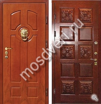 Элитная входная дверь МДФ с дверным молотком - купить от производителя Мосдвери Элитная входная дверь МДФ с дверным молотком